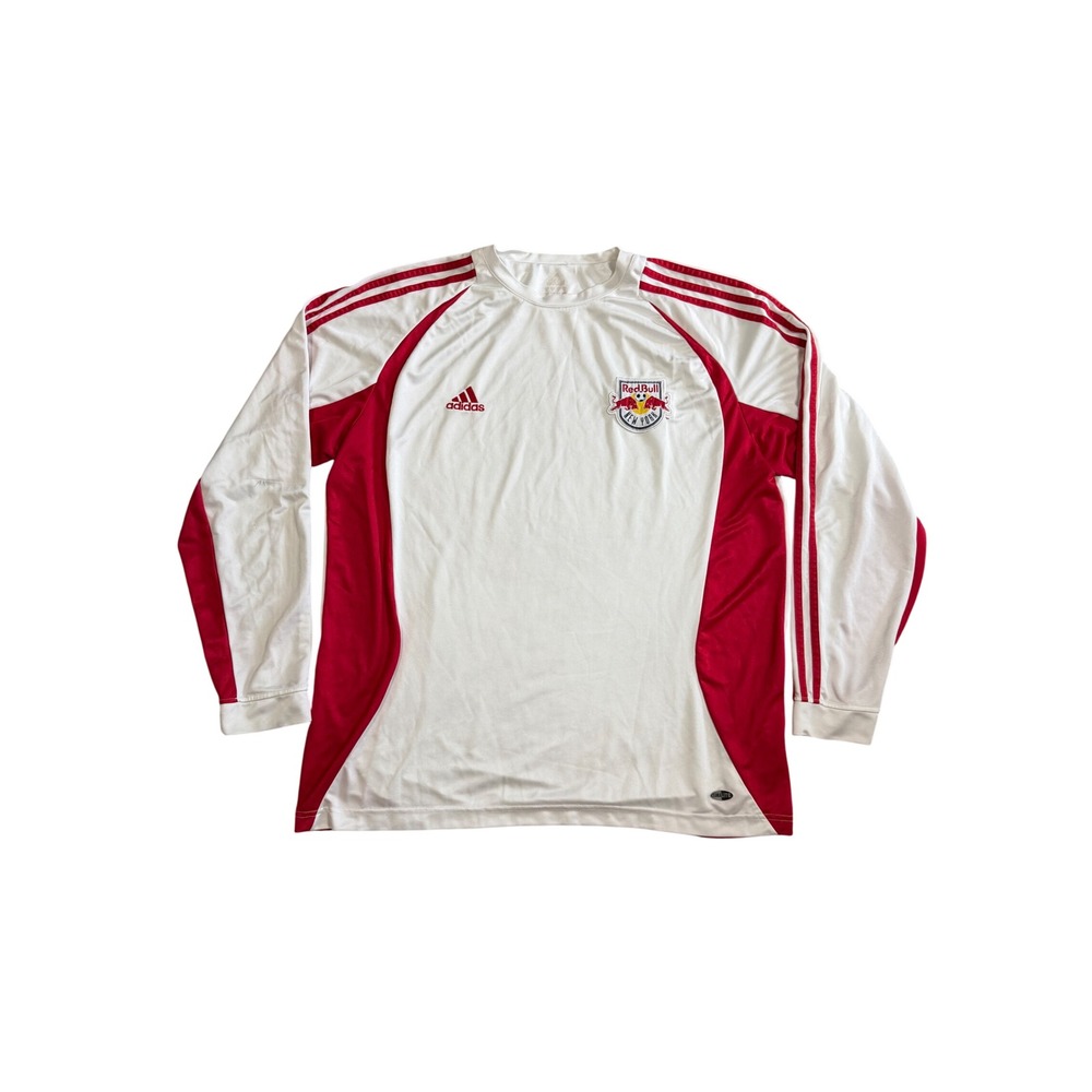 Adidas New York Red Bulls MLS Soccer Training Jersey Mens XL White Red 219670